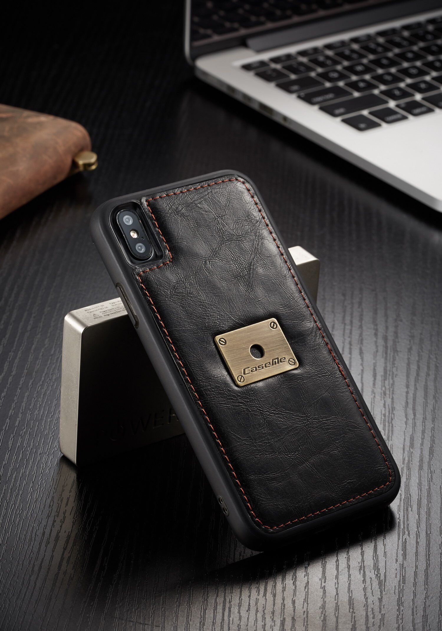 CASEME 2in1 snemljiva torbica za iPhone XS Max - črna