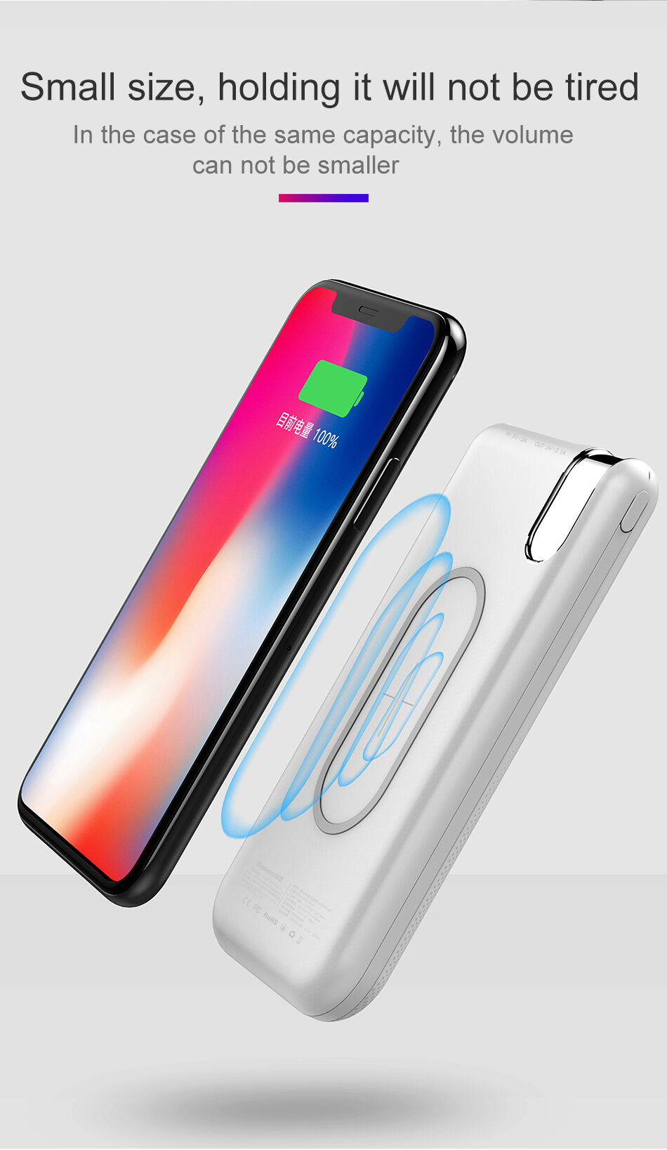BASEUS power bank 10000mAh z brezžičnim polnjenjem - črna