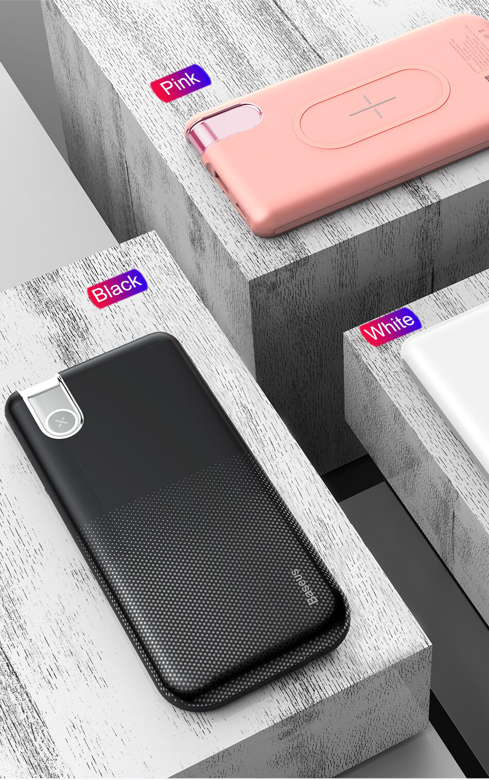 BASEUS power bank 10000mAh z brezžičnim polnjenjem - črna