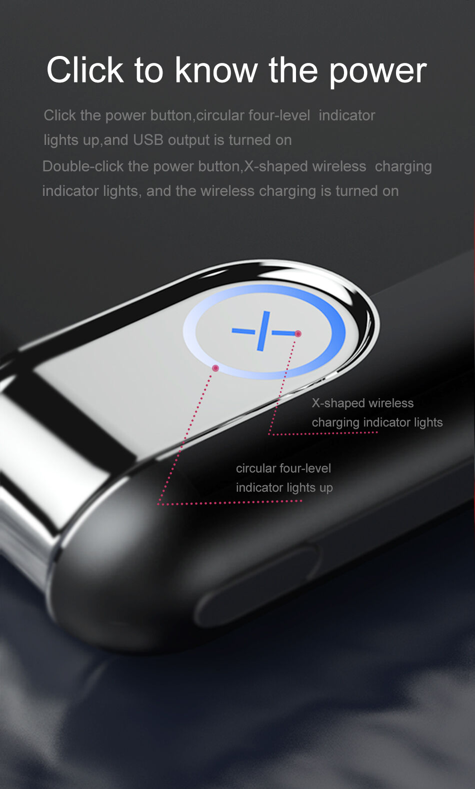 BASEUS power bank 10000mAh z brezžičnim polnjenjem - črna