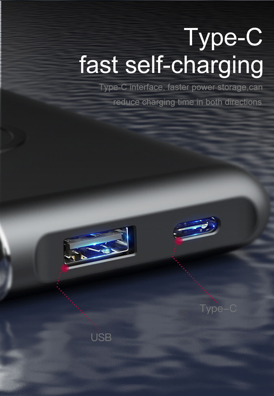 BASEUS power bank 10000mAh z brezžičnim polnjenjem - črna