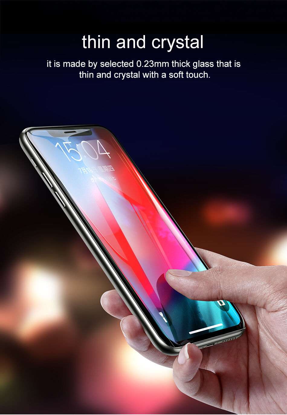 BASEUS kaljeno steklo z zaobljenim robom za iPhone XS Max - črna