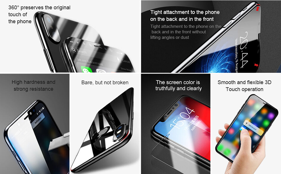 BASEUS kaljeno steklo za sprednjo in zadnjo stran za iPhone XS Max