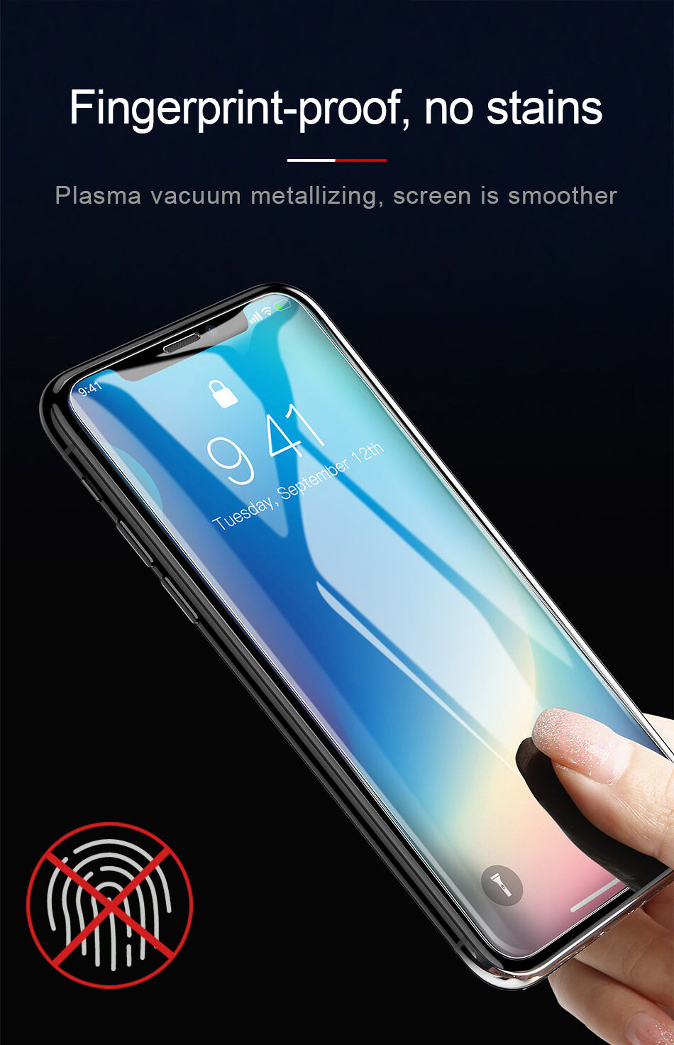 BASEUS kaljeno steklo za iPhone XS Max - jasno