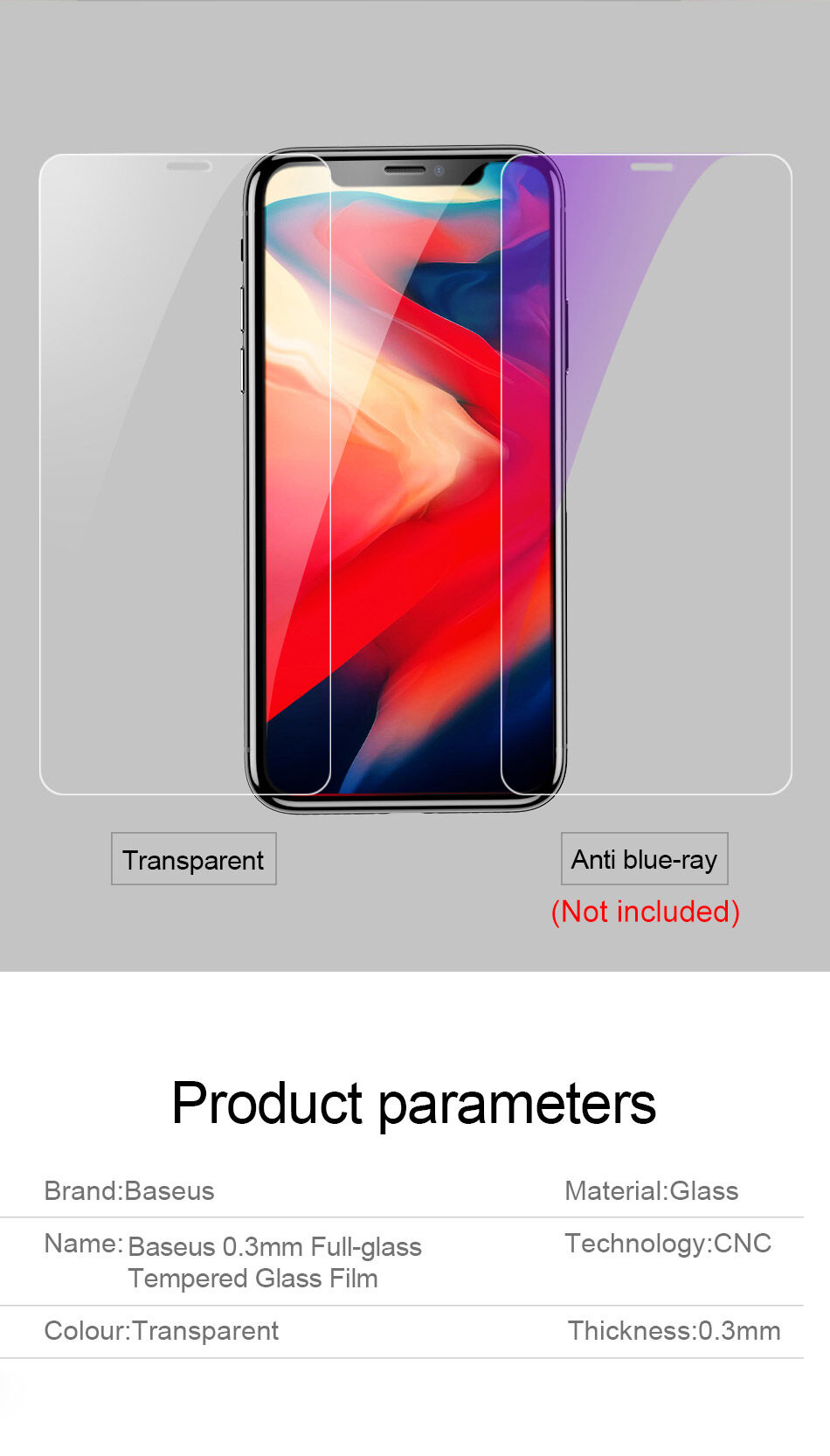 BASEUS kaljeno steklo za iPhone XS Max - jasno