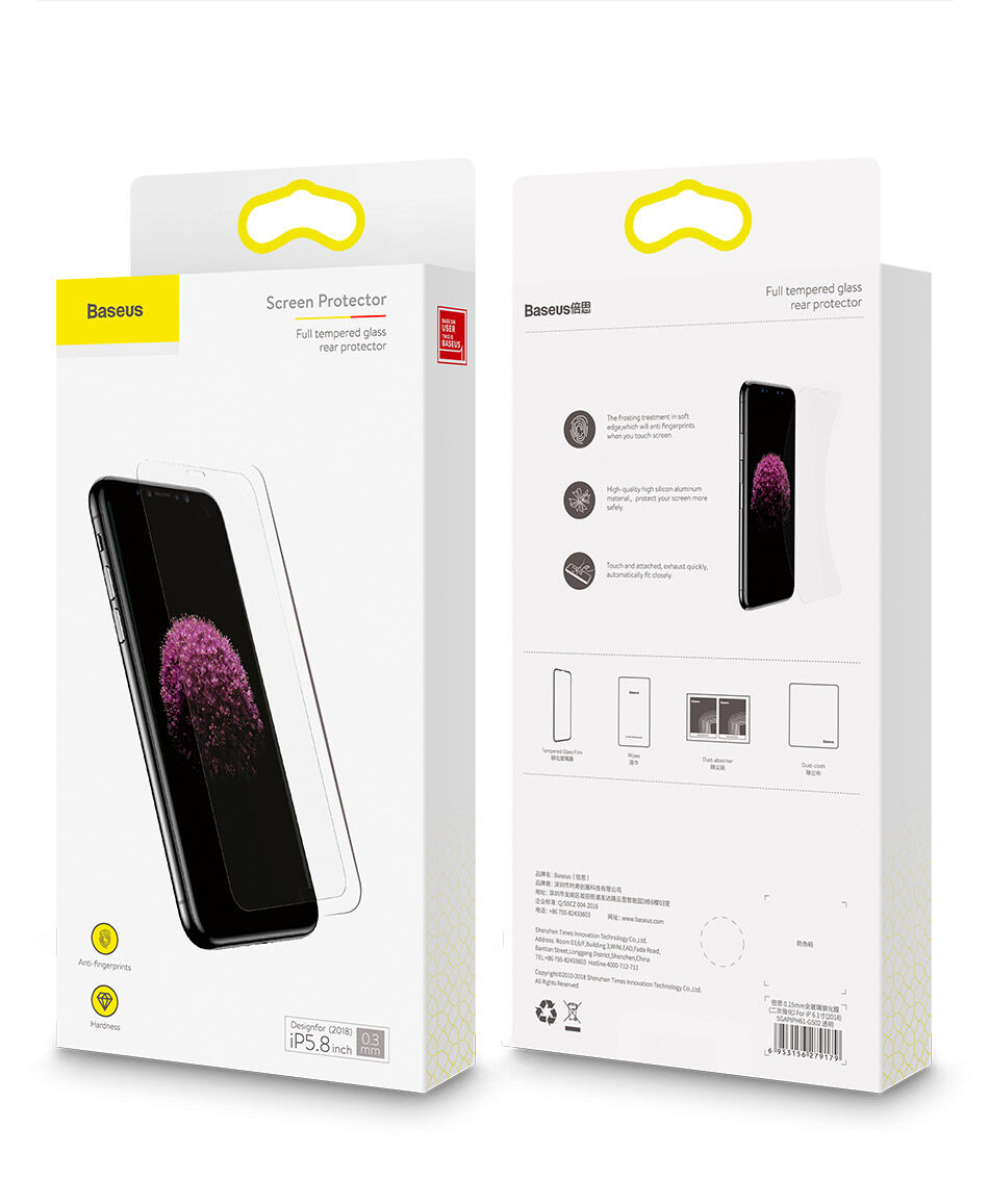 BASEUS kaljeno steklo za iPhone XS Max - jasno