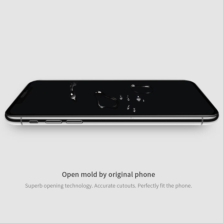 NILLKIN kaljeno 3D steklo za iPhone XS Max - črna
