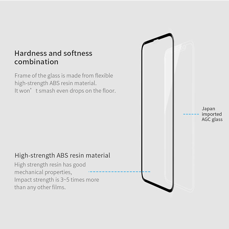 NILLKIN kaljeno 3D steklo za iPhone XS Max - črna