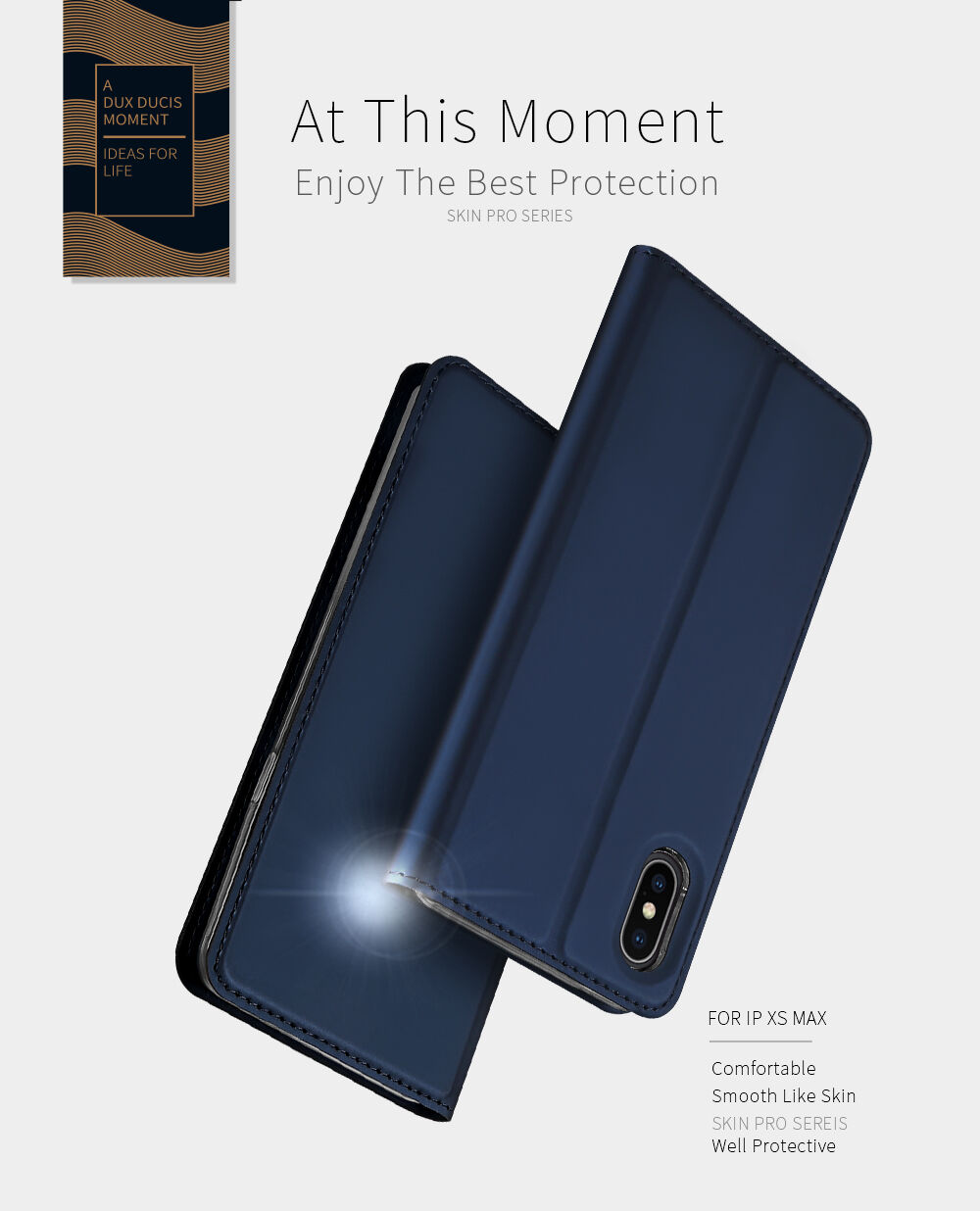DUX DUCIS flip ovitek za iPhone XS Max - siva