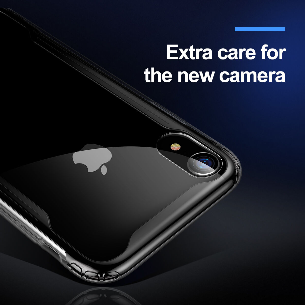 BASEUS Armor prozorna prevleka z okvirjem za iPhone XR - črna