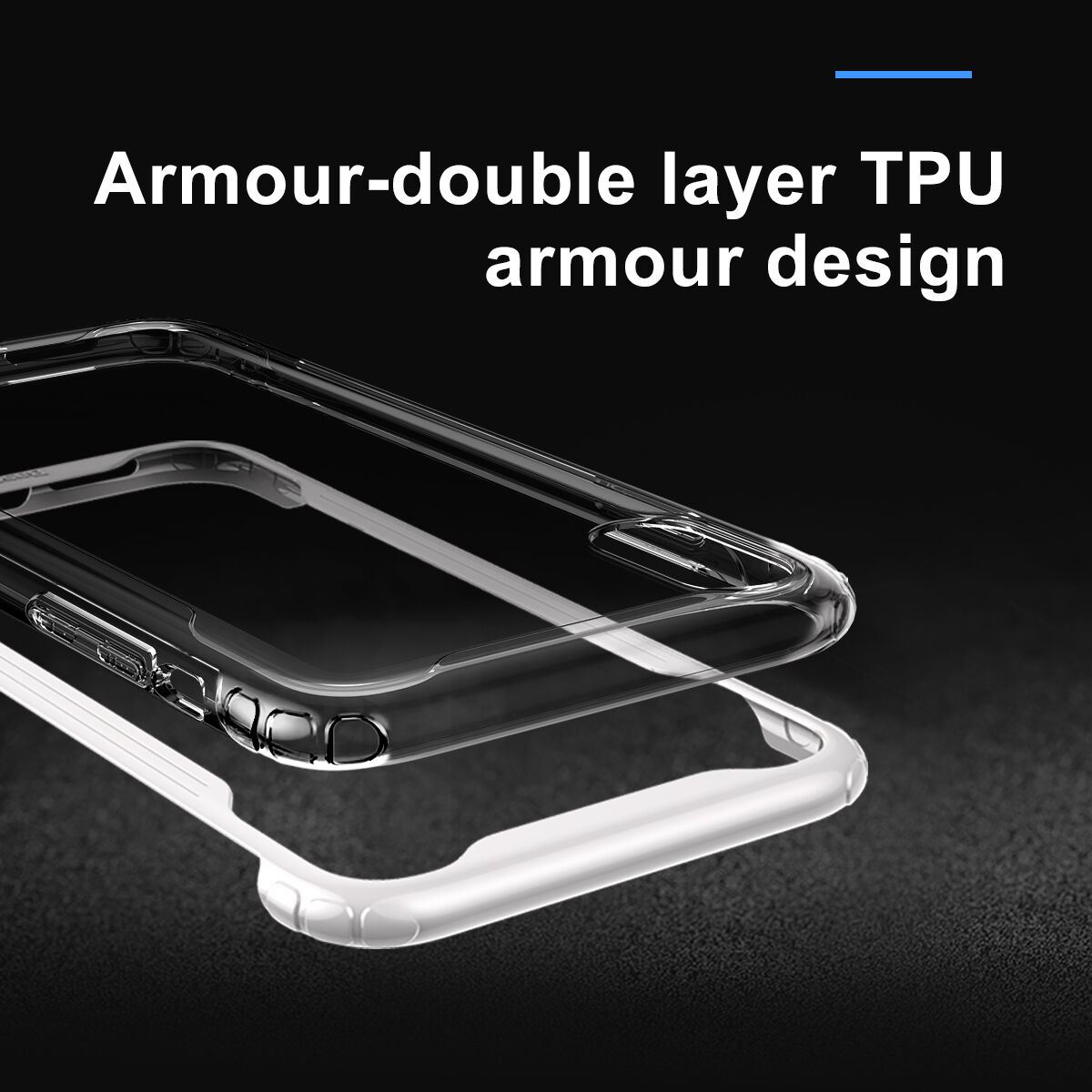 BASEUS Armor prozorna prevleka z okvirjem za iPhone XR - črna