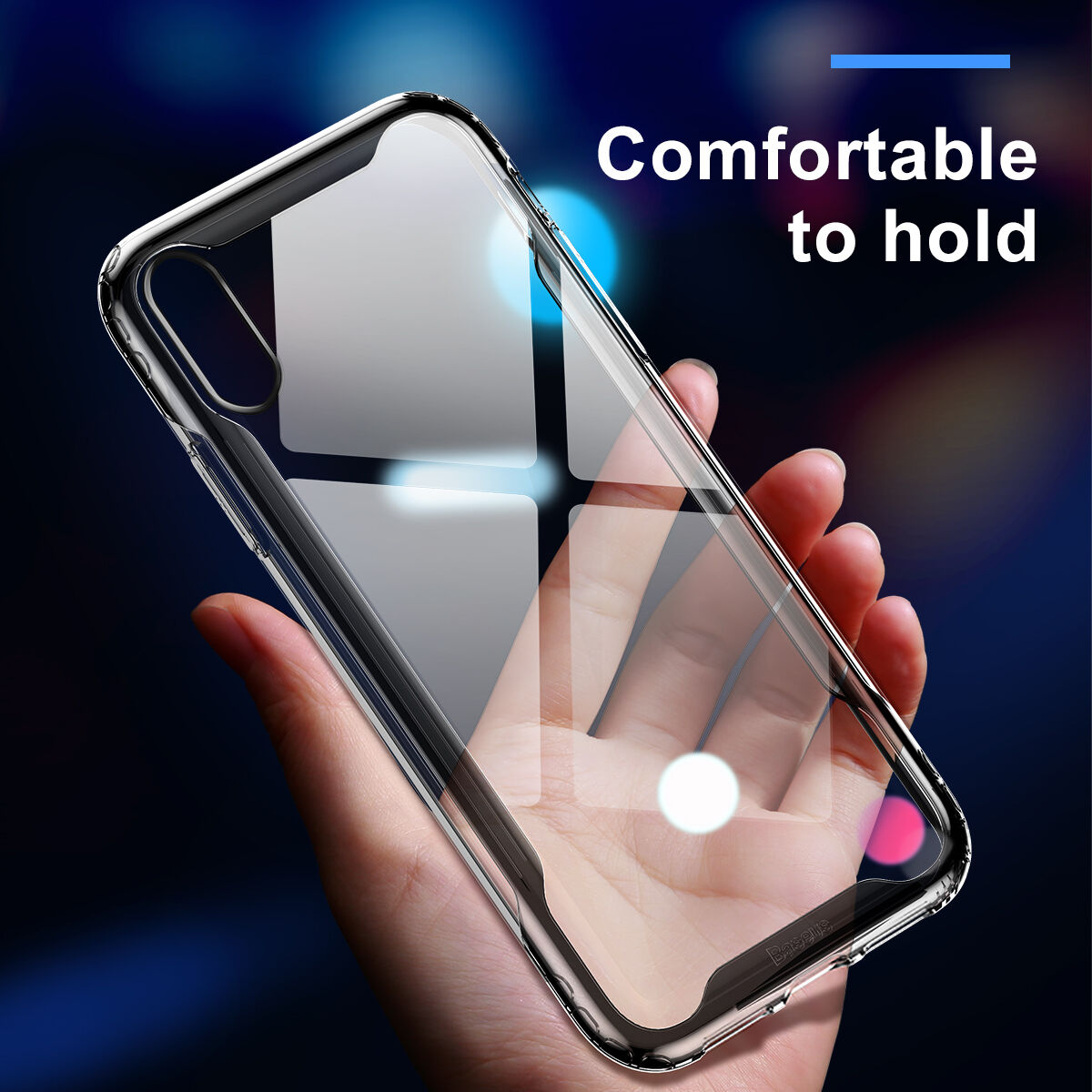 BASEUS Armor prozorna prevleka z okvirjem za iPhone XR - črna