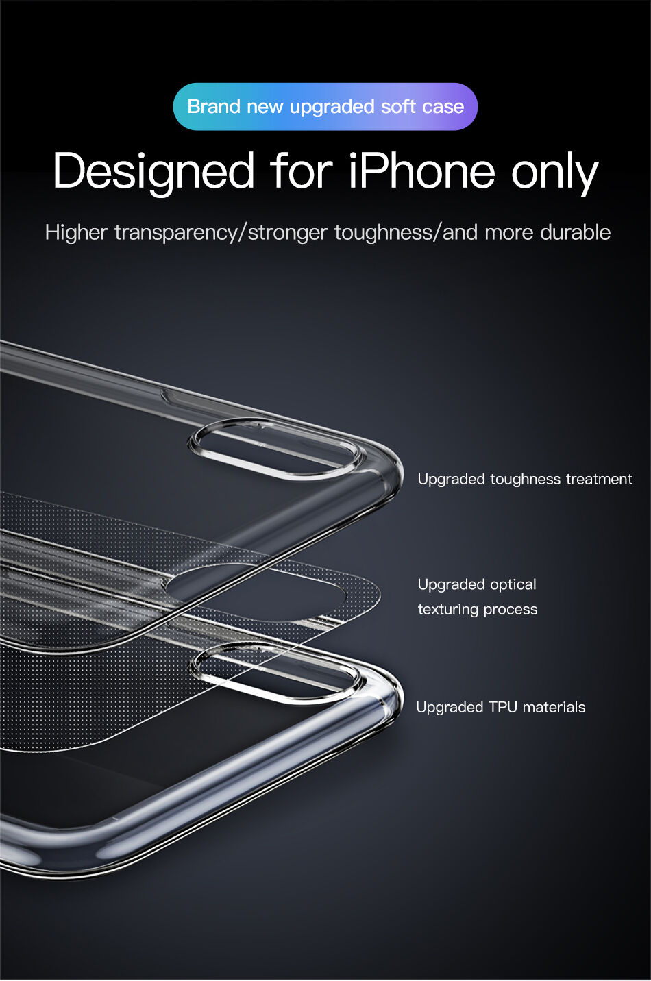 Zaščita BASEUS Simplicity za iPhone XR - zlato