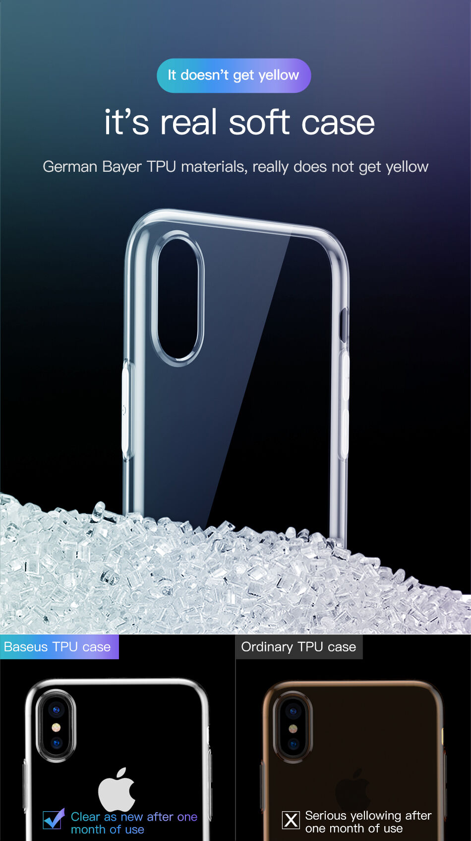 Zaščita BASEUS Simplicity za iPhone XR - zlato
