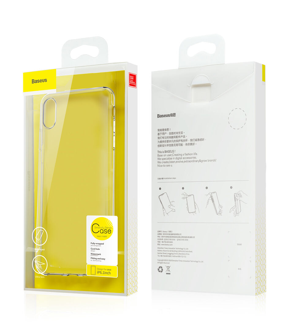 Zaščita BASEUS Simplicity za iPhone XR - zlato