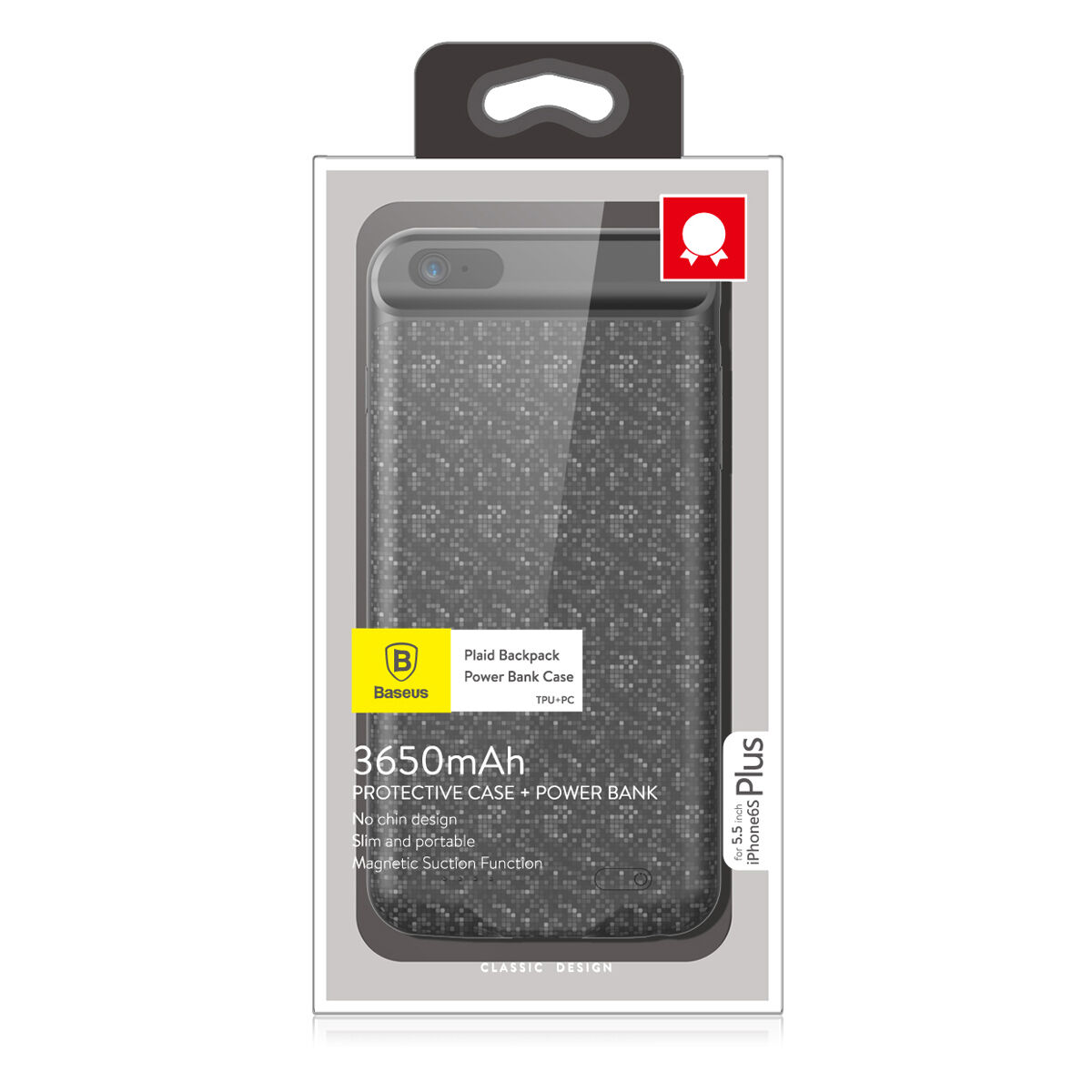 BASEUS pokrov baterije 7300mAh za 6 Plus / 6S Plus - rdeče