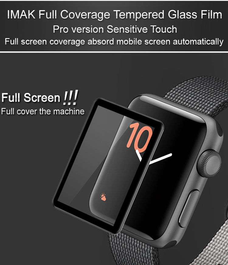 IMAK Pro + kaljeno steklo 2.5D pro Apple Watch - 38 mm - črna