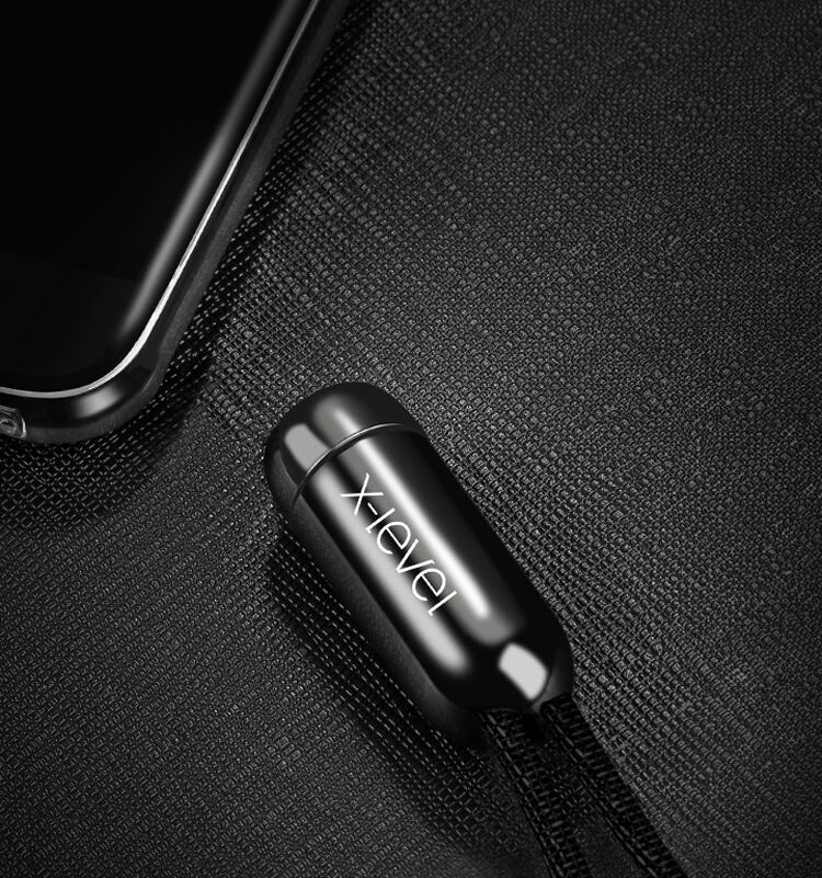 X-LEVEL Eleganten USB / strelovodni kabel za Apple iPhone / iPad / iPod - 8cm - zelena