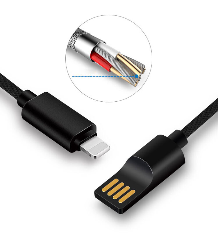 X-LEVEL Eleganten USB / strelovodni kabel za Apple iPhone / iPad / iPod - 8cm - zelena