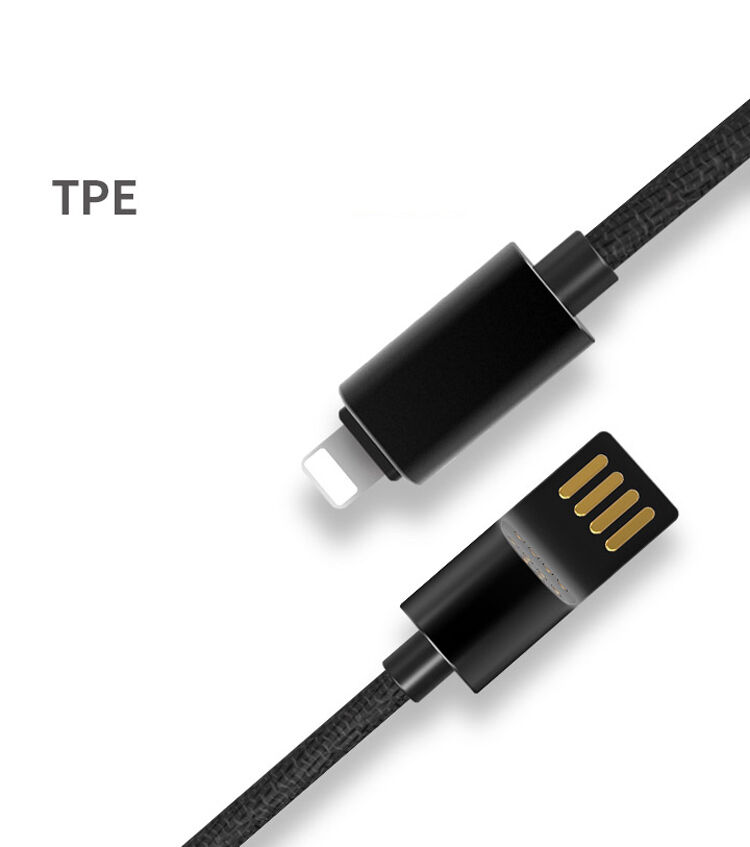 X-LEVEL Eleganten USB / strelovodni kabel za Apple iPhone / iPad / iPod - 8cm - črna