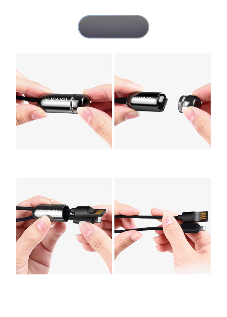 X-LEVEL Eleganten USB / strelovodni kabel za Apple iPhone / iPad / iPod - 8cm - rdeče