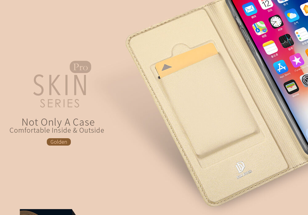 Kovček DUX DUCIS s predali za stojala in dokumente za Apple iPhone XS - rose gold