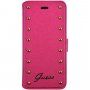 Guess Studded Folio usnjeni flip etui za iPhone 6 Plus / 6S Plus - roza