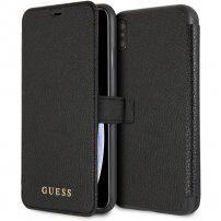 Guess flip etui iz umetnega usnja za iPhone XS Max - črna