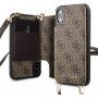 Guess 4G etui s trakom za čez ramo za iPhone X / XS - rjava