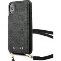 Guess 4G etui s trakom za čez ramo za iPhone X / XS - siva