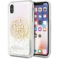 Guess Glitter Circle bleščeč ovitek za iPhone X / XS - jasno