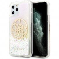 Guess Glitter Circle bleščeč ovitek za iPhone 11 Pro Max - jasno
