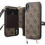 Guess 4G flip etui s trakom za iPhone XR - rjava