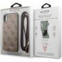 Guess 4G flip etui s trakom za iPhone XR - rjava