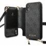 Guess 4G flip etui s trakom za iPhone XR - siva