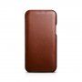Icarer usnjeni flip etui za iPhone 11 Pro - kakavovo rjava