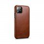 Icarer usnjeni flip etui za iPhone 11 Pro Max - kakavovo rjava