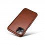 Icarer usnjeni flip etui za iPhone 11 Pro Max - kakavovo rjava