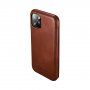 Icarer usnjeni flip etui za iPhone 11 Pro Max - kakavovo rjava