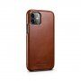 Icarer usnjeni flip etui za iPhone 11 - kakavovo rjava