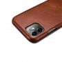 Icarer usnjeni flip etui za iPhone 11 - kakavovo rjava