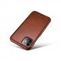 Icarer usnjeni flip etui za iPhone 11 - kakavovo rjava