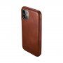 Icarer usnjeni flip etui za iPhone 11 - kakavovo rjava