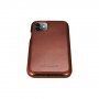 Icarer usnjeni flip etui za iPhone 11 - kakavovo rjava