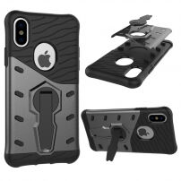 Super trpežna prevleka s stojalom za iPhone X / iPhone X - črna