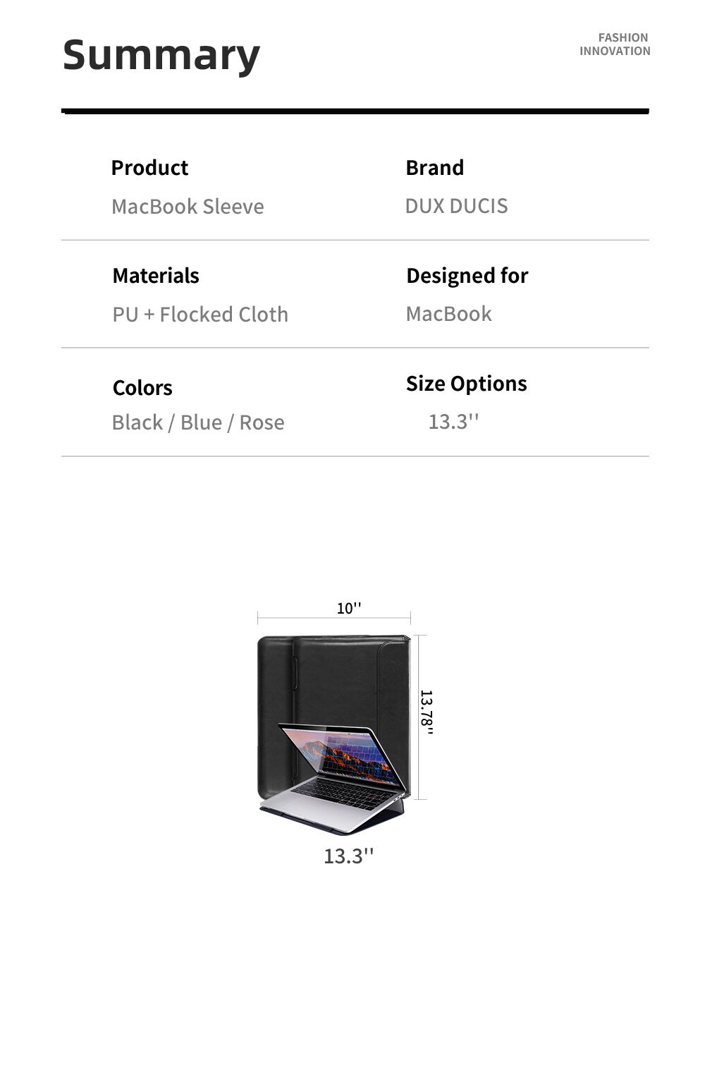 Dux Ducis torbica iz PU usnja z integriranim stojalom za MacBook 13