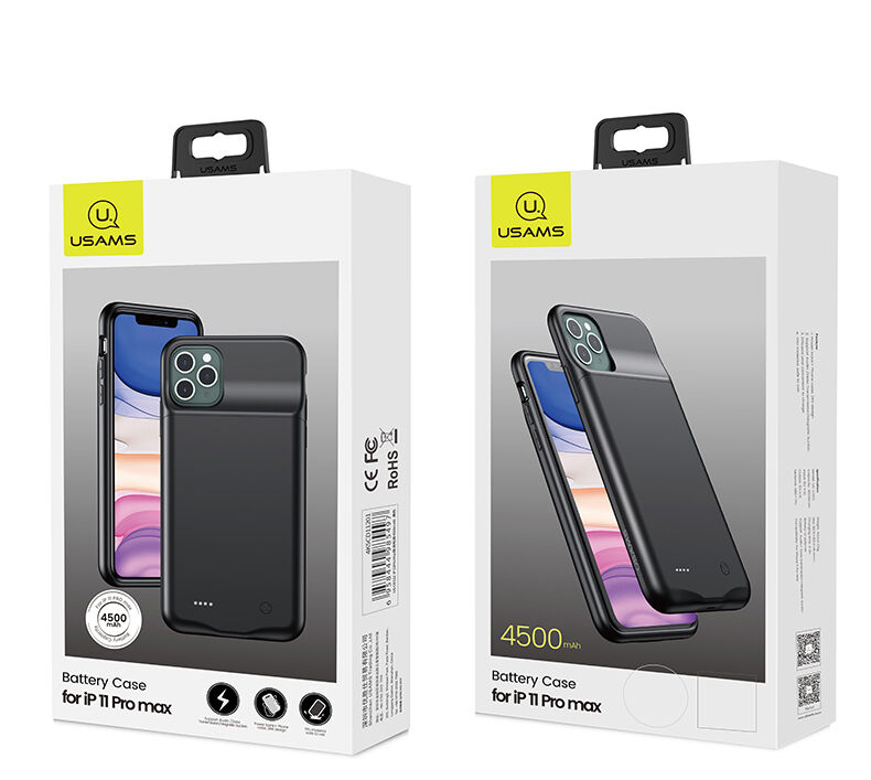Usams ovitek z baterijo 4500 mAh za iPhone 11 - črna