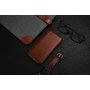 Icarer usnjeni flip etui za iPhone 11 Pro Max - kakavovo rjava
