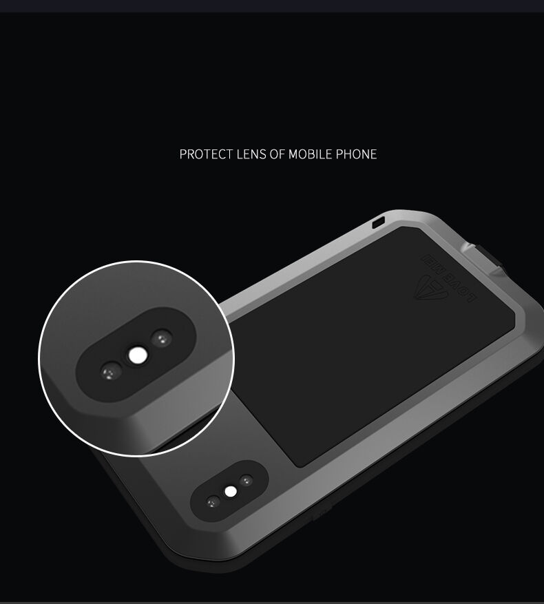 Love Mei super trpežen etui proti udarcem/vodi/prahu za iPhone XS Max - črna