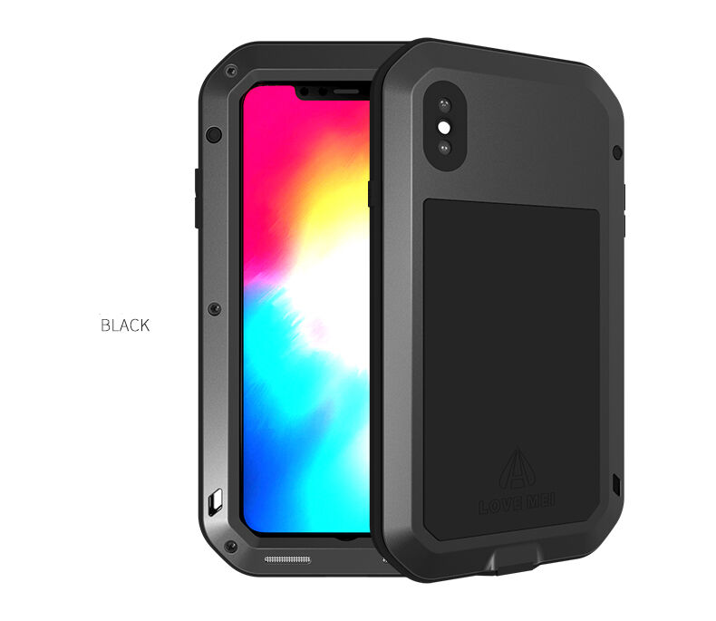 Love Mei super trpežen etui proti udarcem/vodi/prahu za iPhone XS Max - črna
